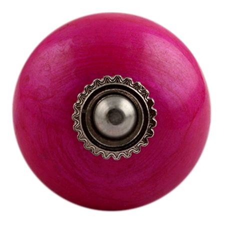 Neon Pink Silver Fitting Ceramic Dresser Knob